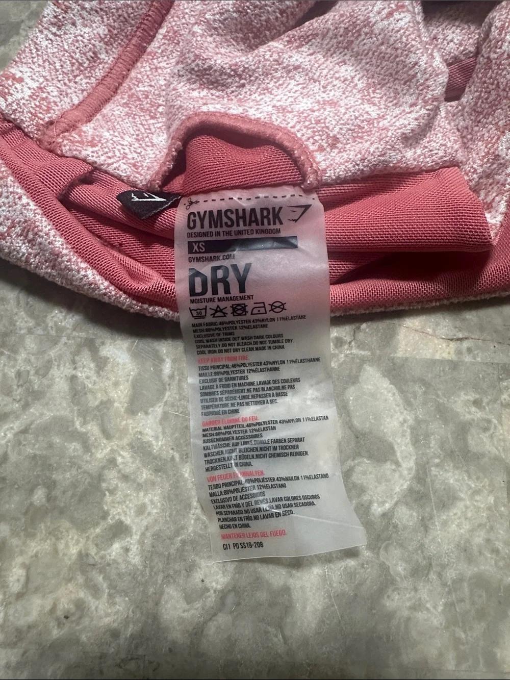 Gymshark Light Pink Textured Racerback Sports Bra